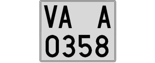 VA0358A matricula cuadrada