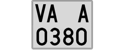 VA0380A matricula cuadrada