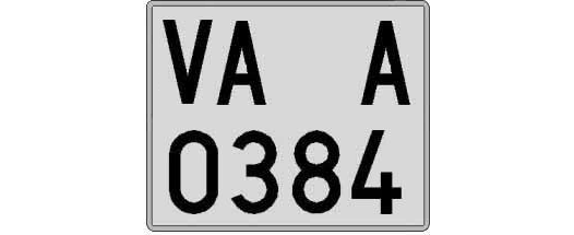 VA0384A matricula cuadrada