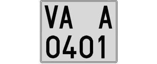 VA0401A matricula cuadrada