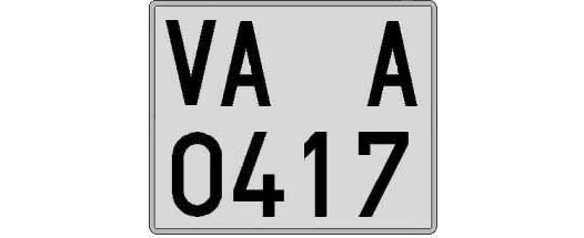 VA0417A matricula cuadrada