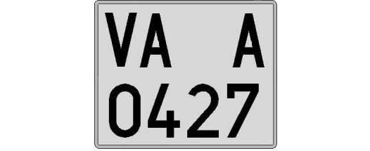 VA0427A matricula cuadrada