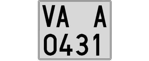 VA0431A matricula cuadrada