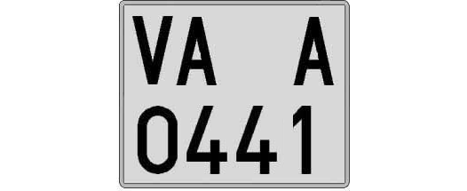 VA0441A matricula cuadrada