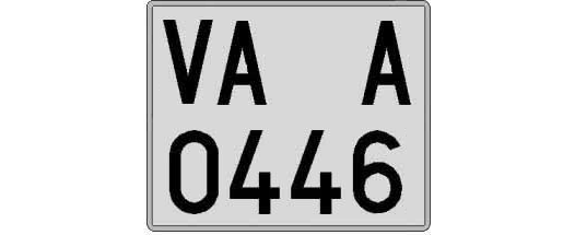 VA0446A matricula cuadrada