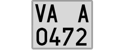 VA0472A matricula cuadrada