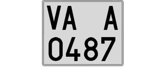 VA0487A matricula cuadrada