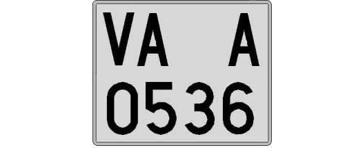 VA0536A matricula cuadrada