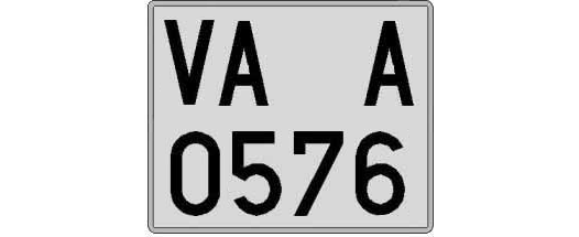 VA0576A matricula cuadrada