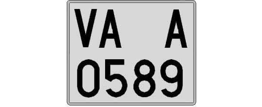 VA0589A matricula cuadrada