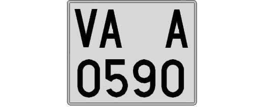 VA0590A matricula cuadrada