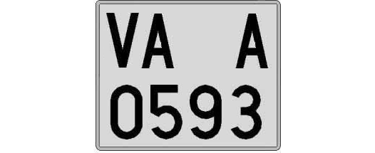 VA0593A matricula cuadrada