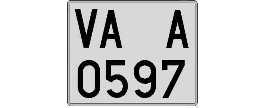 VA0597A matricula cuadrada