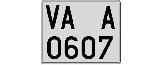 VA0607A matricula cuadrada