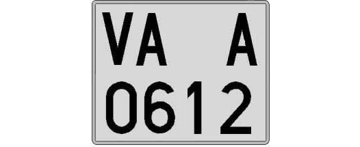 VA0612A matricula cuadrada