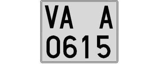 VA0615A matricula cuadrada
