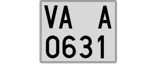VA0631A matricula cuadrada