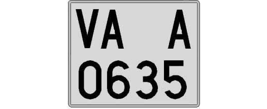 VA0635A matricula cuadrada