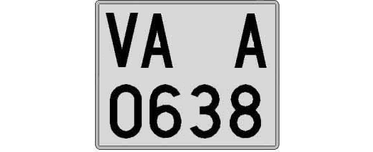 VA0638A matricula cuadrada