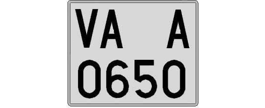 VA0650A matricula cuadrada
