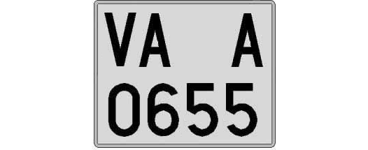 VA0655A matricula cuadrada
