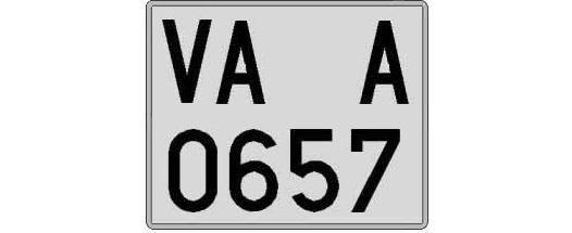 VA0657A matricula cuadrada