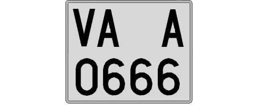 VA0666A matricula cuadrada