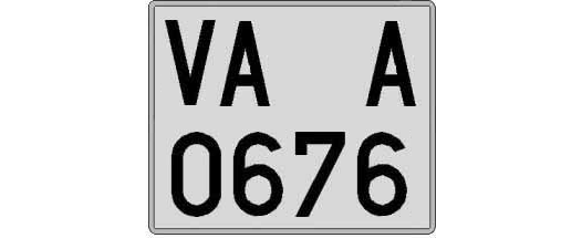 VA0676A matricula cuadrada