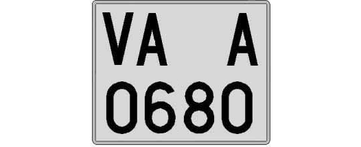 VA0680A matricula cuadrada