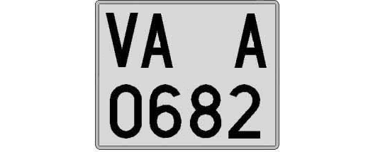 VA0682A matricula cuadrada