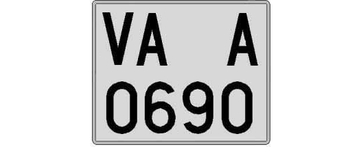 VA0690A matricula cuadrada