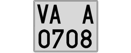 VA0708A matricula cuadrada