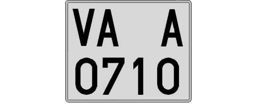 VA0710A matricula cuadrada