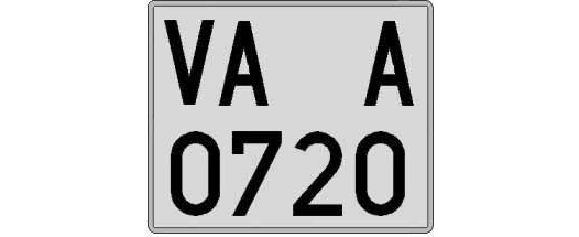 VA0720A matricula cuadrada