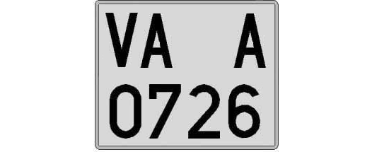 VA0726A matricula cuadrada