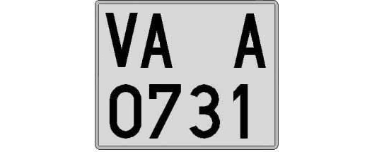 VA0731A matricula cuadrada