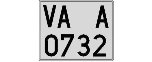 VA0732A matricula cuadrada