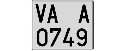 VA0749A matricula cuadrada