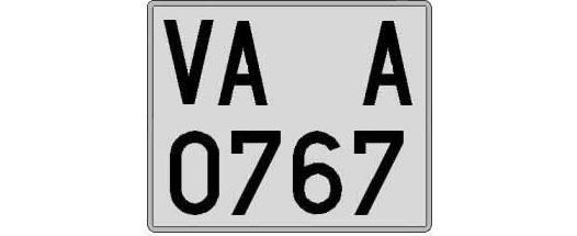 VA0767A matricula cuadrada