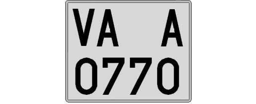 VA0770A matricula cuadrada