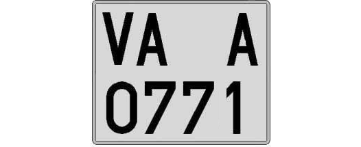 VA0771A matricula cuadrada