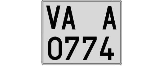 VA0774A matricula cuadrada