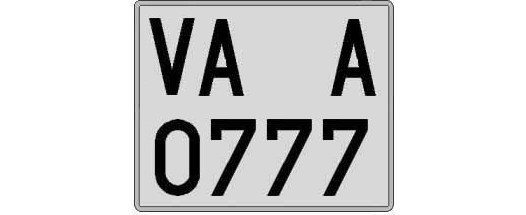 VA0777A matricula cuadrada