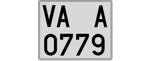 VA0779A matricula cuadrada
