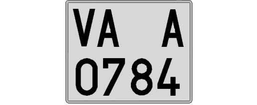VA0784A matricula cuadrada