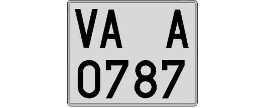 VA0787A matricula cuadrada