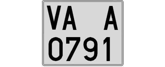 VA0791A matricula cuadrada