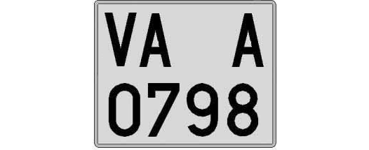 VA0798A matricula cuadrada