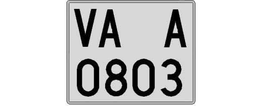 VA0803A matricula cuadrada