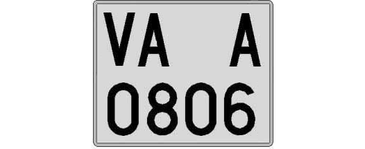 VA0806A matricula cuadrada